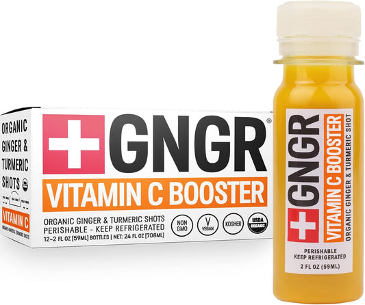Ginger and Turmeric Immunity Shots with Vitamin C and Cayenne - 12 Pack of Cold-Pressed Peruvian Ginger Juice for Natural Immune & Digestive Support