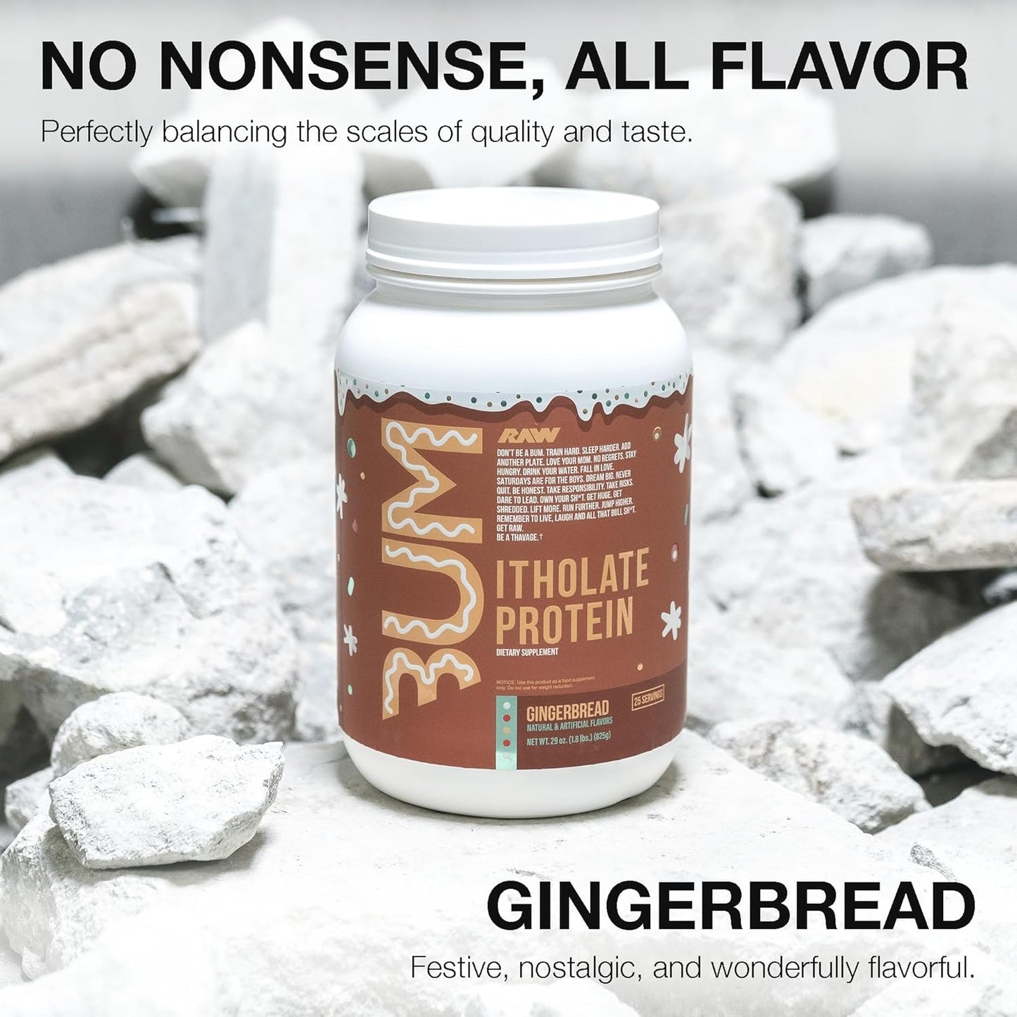 Gingerbread Whey Isolate Protein Powder - Grass-Fed Sports Nutrition for Muscle Growth & Recovery - Low-Fat, Low Carb, 25 Servings