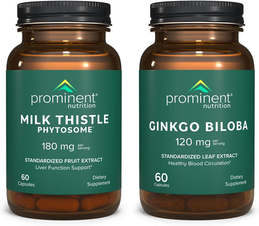 Ginkgo Biloba and Milk Thistle Bundle for Antioxidant Support - Prominent Nutrition
