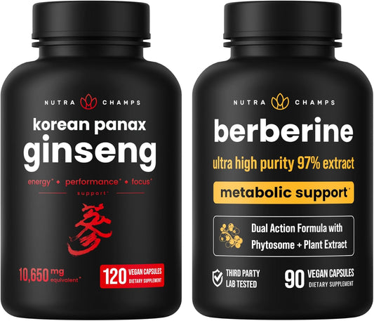 Ginseng and Berberine for Energy and Metabolic Support by NutraChamps