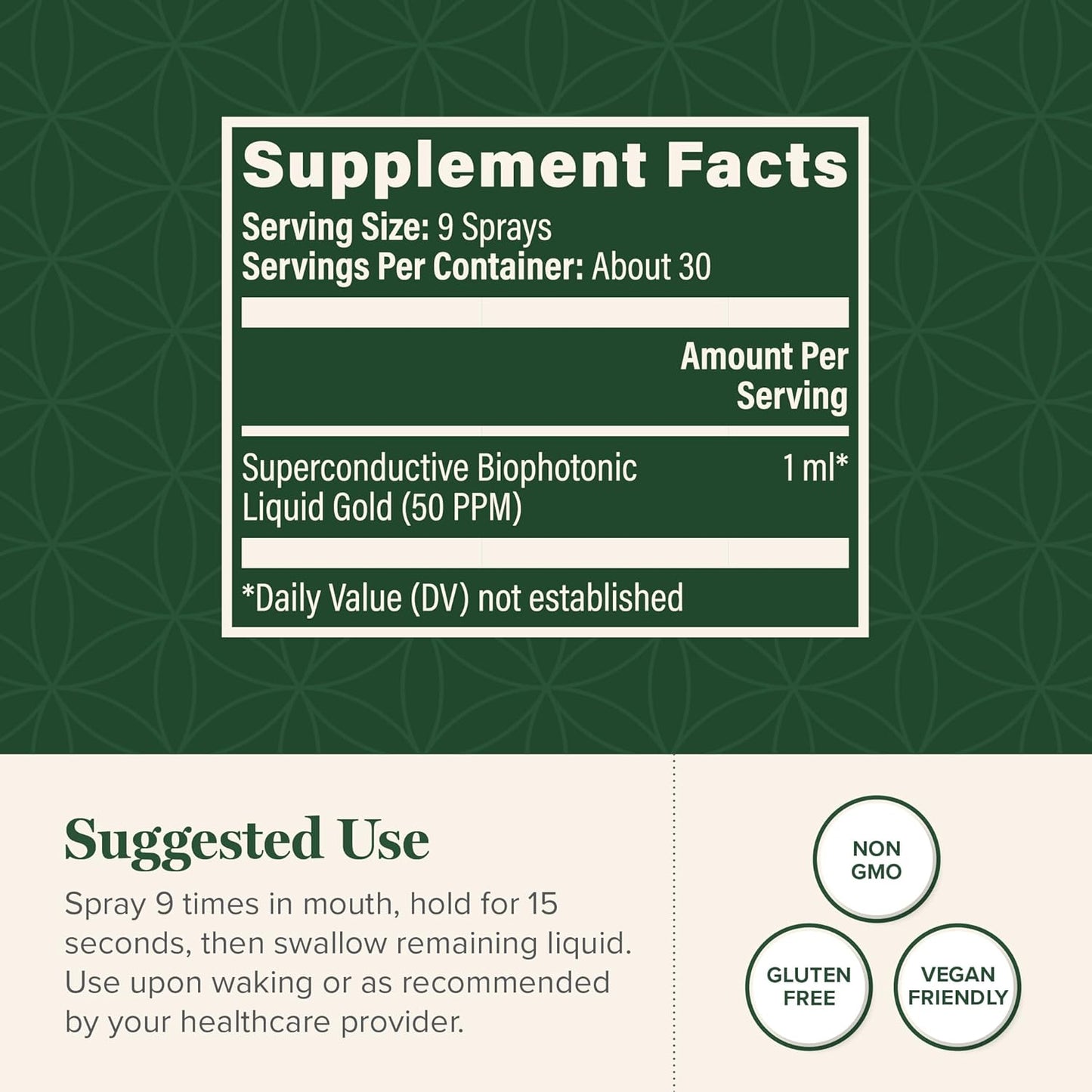 Global Healing Center Biophotonic Liquid Gold Supplement Spray - 1 Fl Oz - Enhance Your Health Today