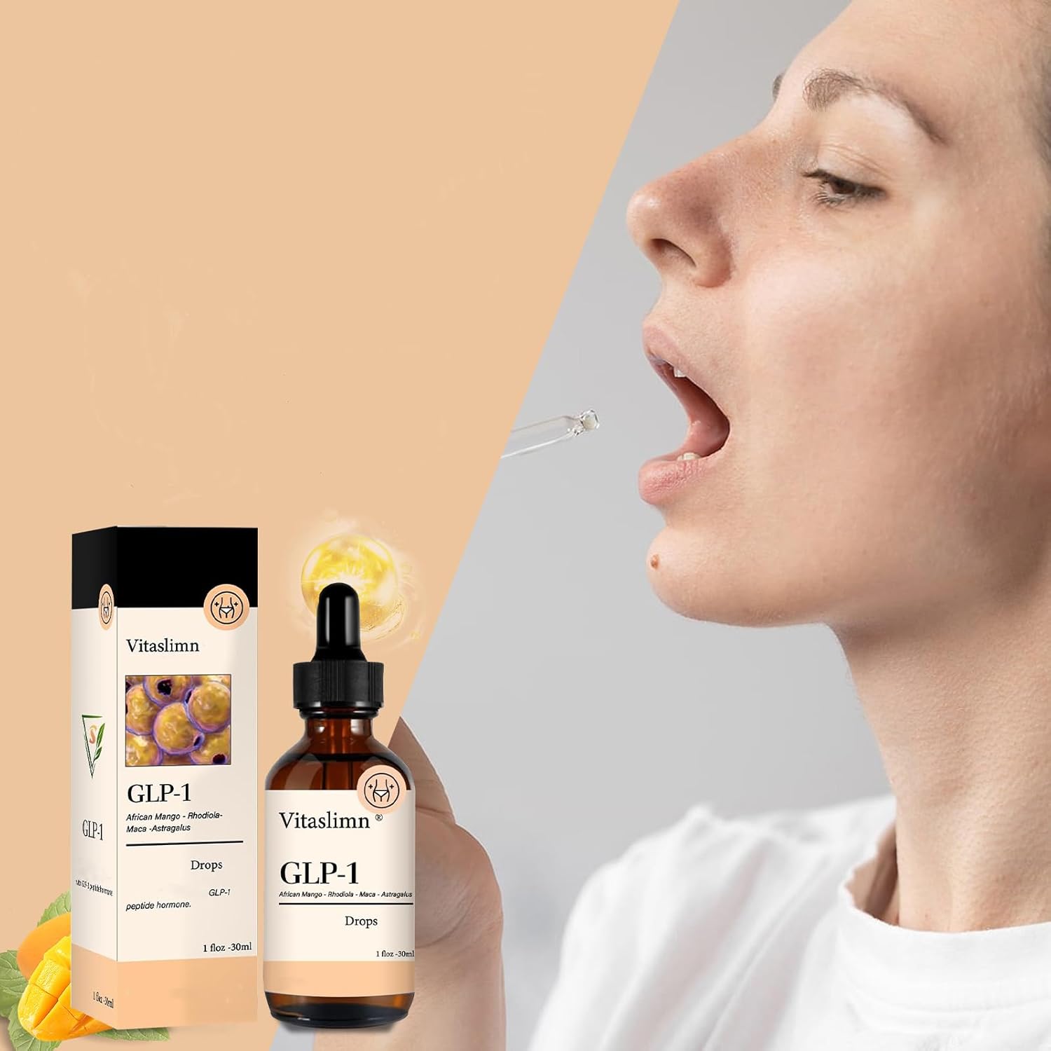 GLP-1 Weight Loss Liquid Drops - Appetite Suppressant - 1 Bottle