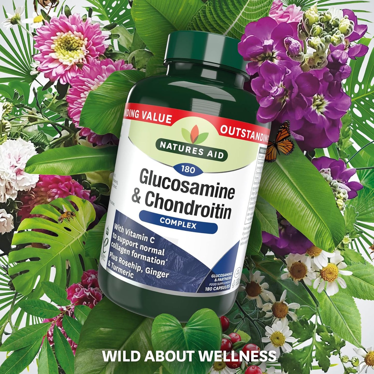 Glucosamine and Chondroitin Complex by Natures Aid - Joint Support Supplement for Mobility and Flexibility