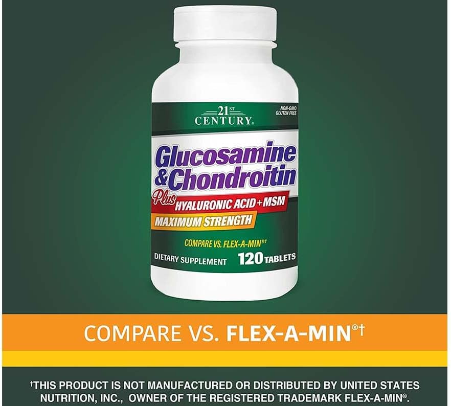 Glucosamine and Chondroitin Plus Tablets for Joint Health, 120 Count