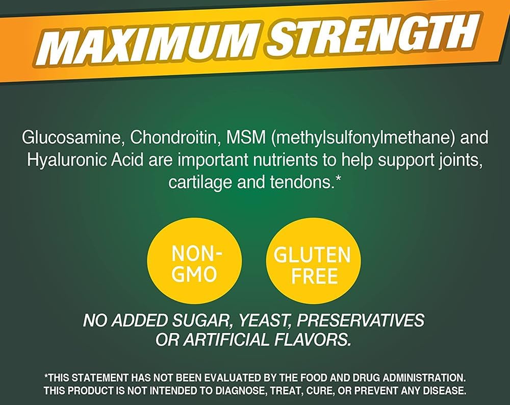 Glucosamine and Chondroitin Plus Tablets for Joint Health, 120 Count