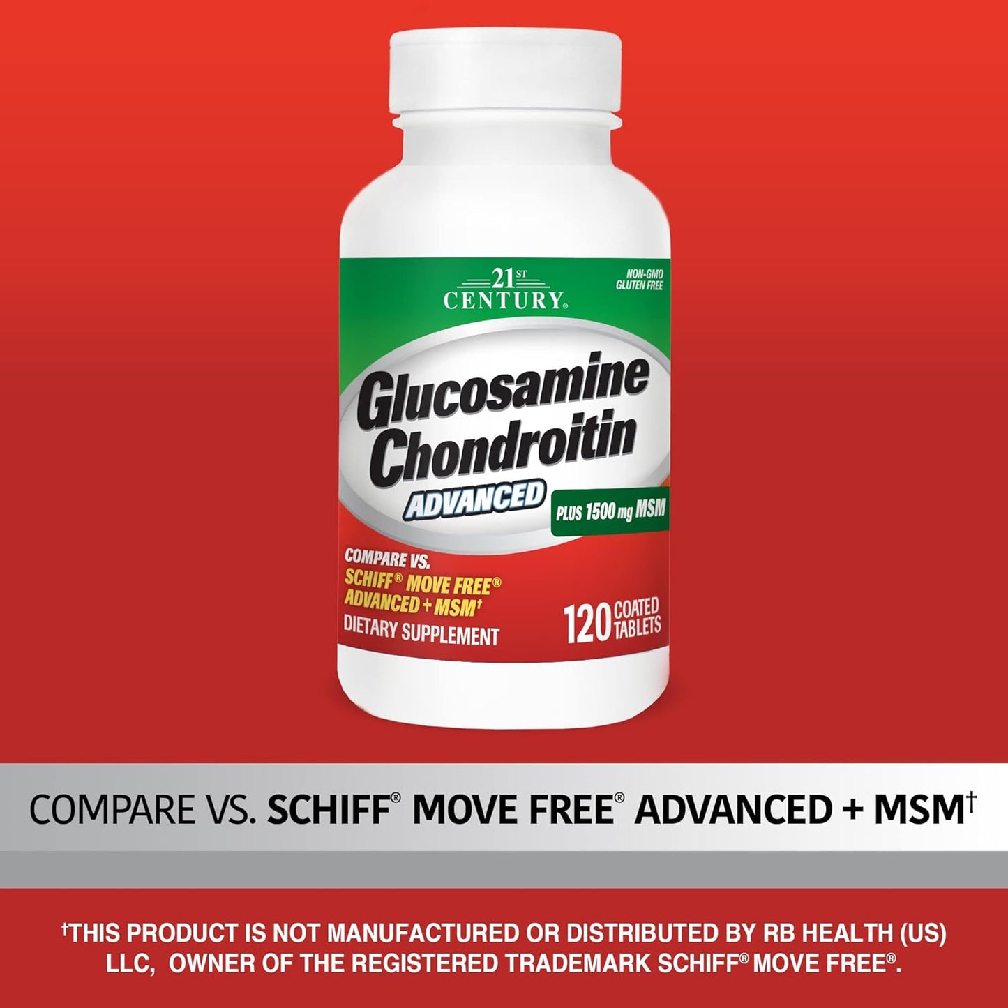 Glucosamine Chondroitin Advanced Supplement for Joint Health - 120 Tablets in 21st Century Healthcare (27291)