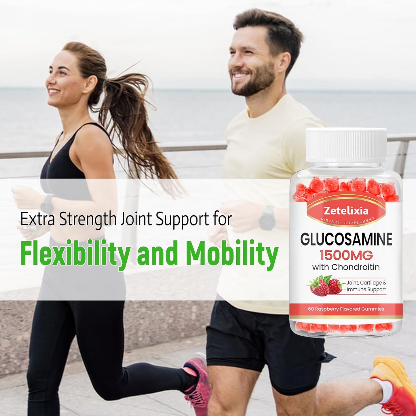 Glucosamine Chondroitin Gummies with MSM, Turmeric - Joint Support Supplement for Men & Women - Promotes Cartilage Health, Mobility & Flexibility - 120 Count