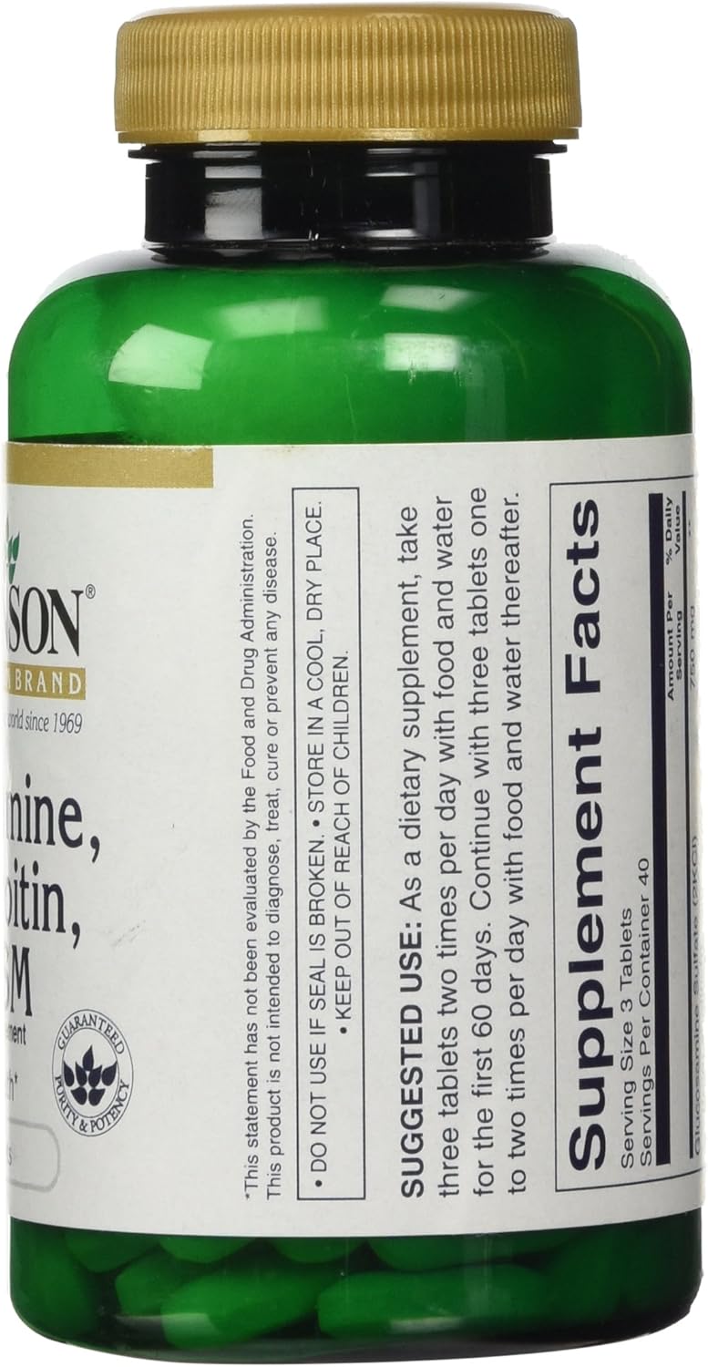 Glucosamine, Chondroitin & MSM 120 Tablets by Swanson Health