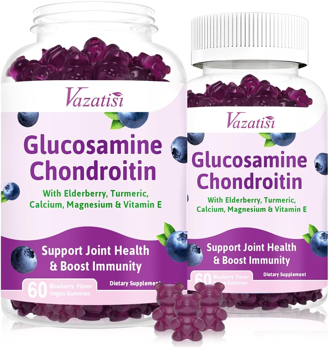 Glucosamine Chondroitin MSM Gummies with Turmeric & Boswellia - Joint Support for Men and Women - 120 Count