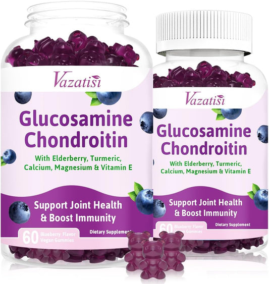 Glucosamine Chondroitin MSM Gummies with Turmeric & Boswellia - Joint Support for Men and Women - 120 Count