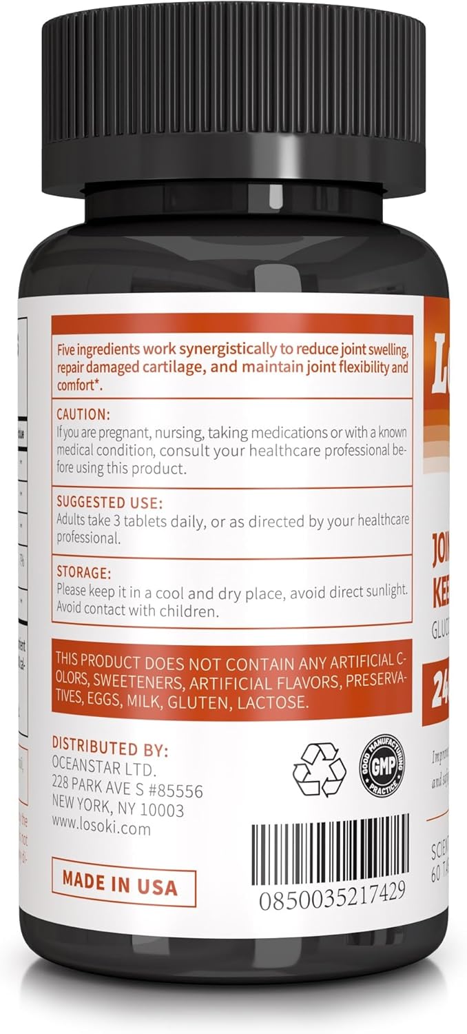 Glucosamine Chondroitin MSM Joint Support Supplement - 60 Tablets for Joint Health by Losoki
