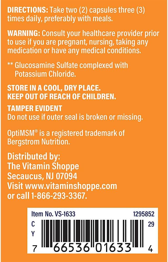 Glucosamine Chondroitin MSM Supplement - 120 Capsules by The Vitamin Shoppe