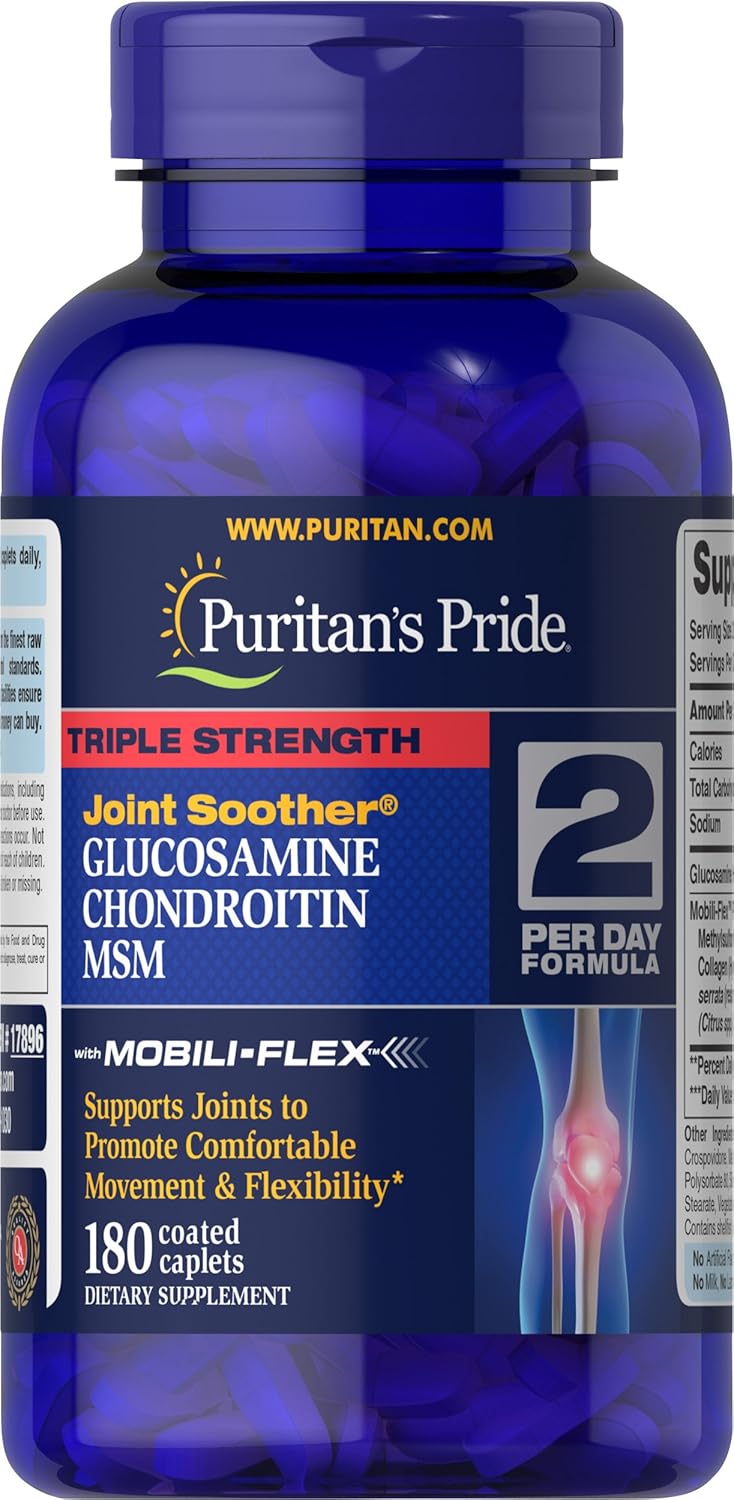 Glucosamine, Chondroitin & MSM Supplement - Puritan's Pride Formula for 2 Caplets Daily
