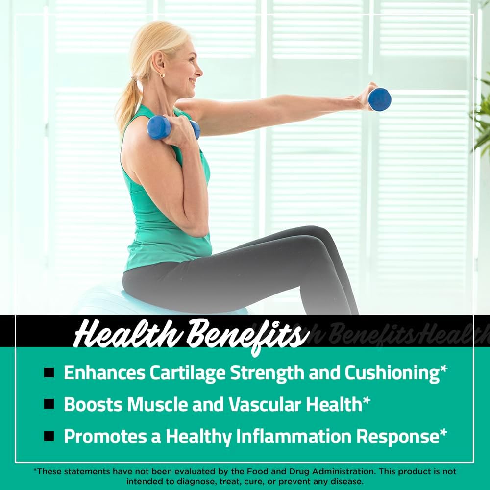 Glucosamine Chondroitin MSM Supplement with Turmeric & Boswellia for Joint Health - 90 Capsules | Non-GMO & Gluten Free