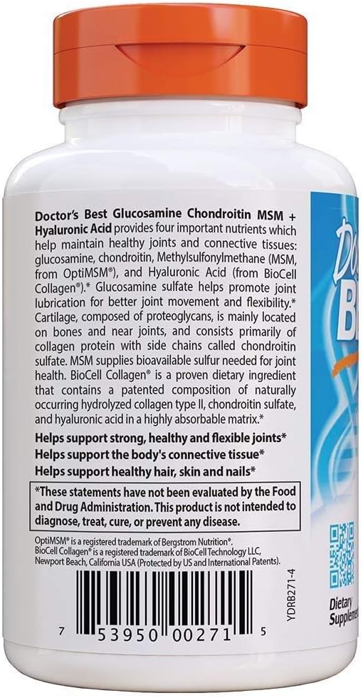 Glucosamine Chondroitin MSM with Hyaluronic Acid - 150 Capsules by Doctor's BEST