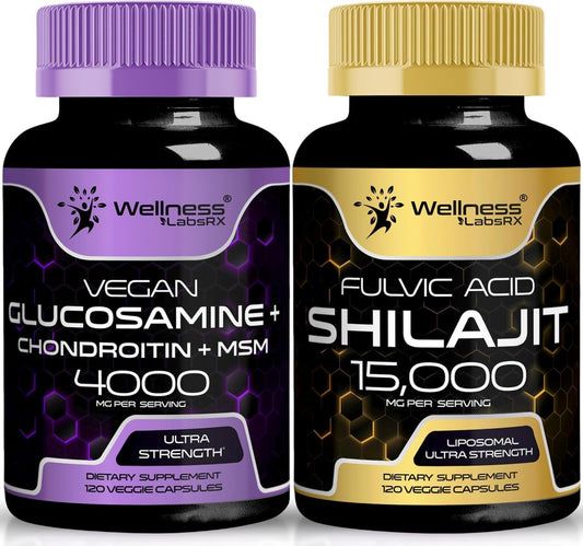 Glucosamine Chondroitin MSM with Shilajit Capsules by WELLNESS LABSRX