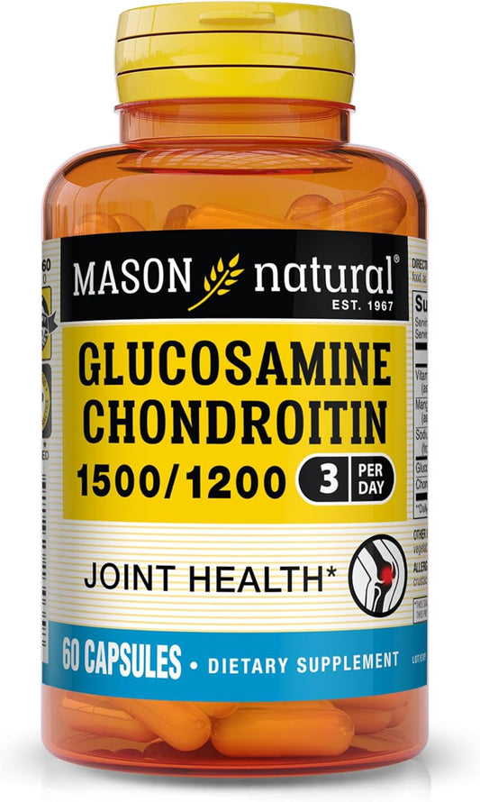 Glucosamine Chondroitin Supplement with Vitamin C for Joint Health - 60 Capsules