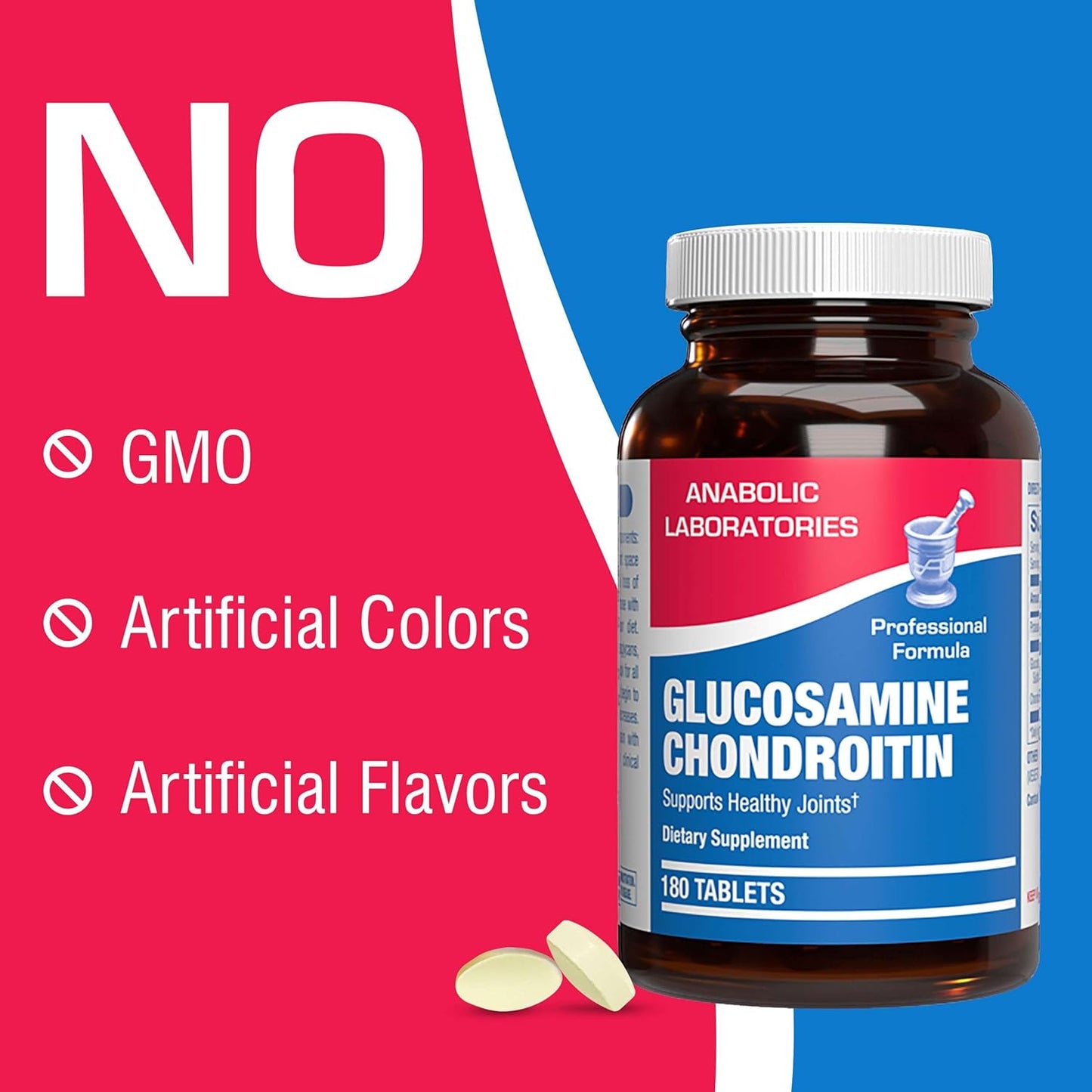 Glucosamine Chondroitin Tablets - 90 Supplements for Joint Health - 500mg Glucosamine Sulfate, 40mg Chondroitin Sulfate