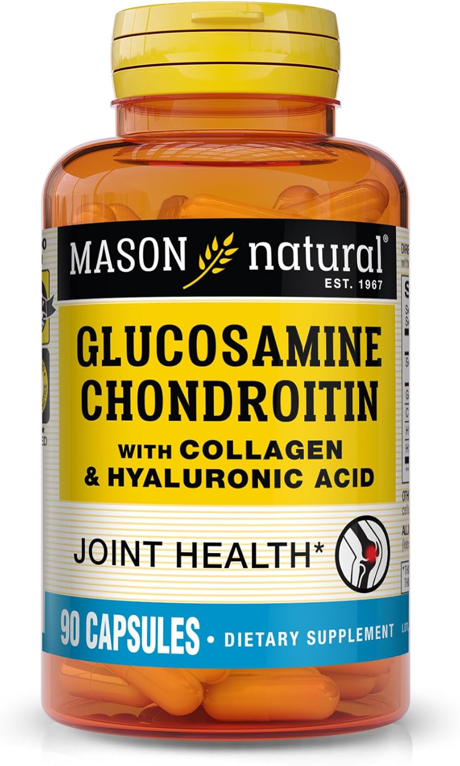 Glucosamine Chondroitin with Collagen & Hyaluronic Acid Capsules for Joint Health & Aging Support - 45-Day Supply