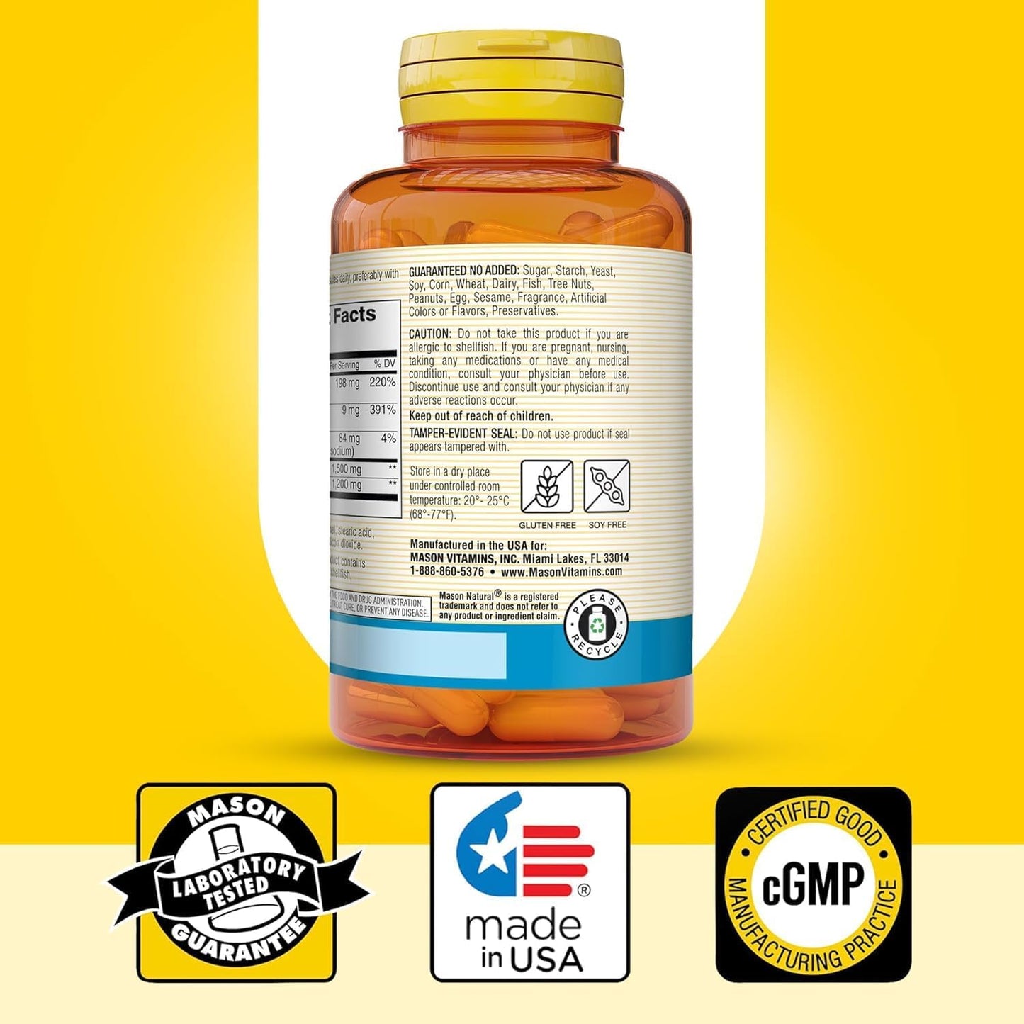 Glucosamine Chondroitin with Vitamin C Capsules - Supports Joint Health and Mobility - 60 Count by MASON NATURAL