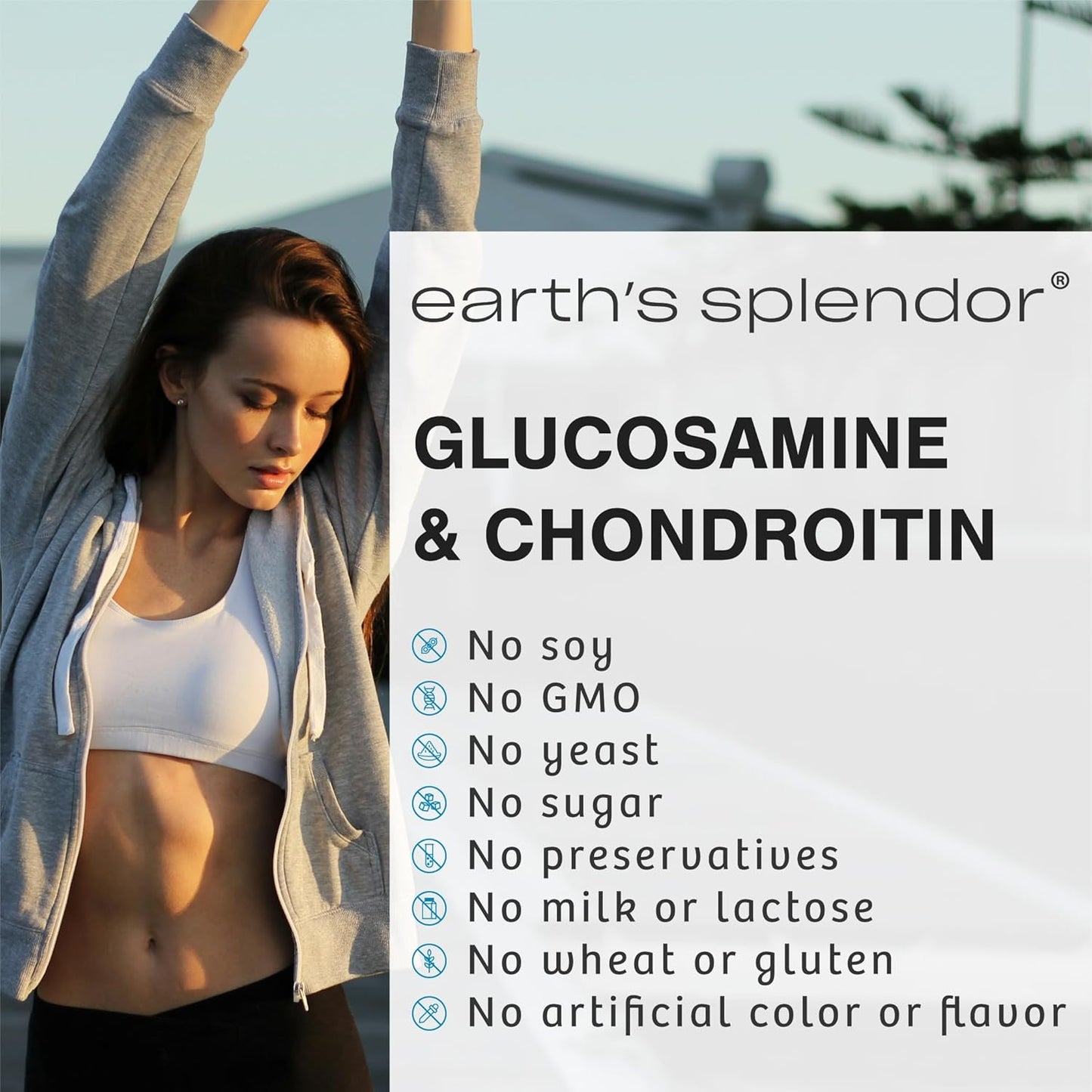 Glucosamine HCI & Chondroitin Sulfate Supplement for Joint Health - 120 Capsules