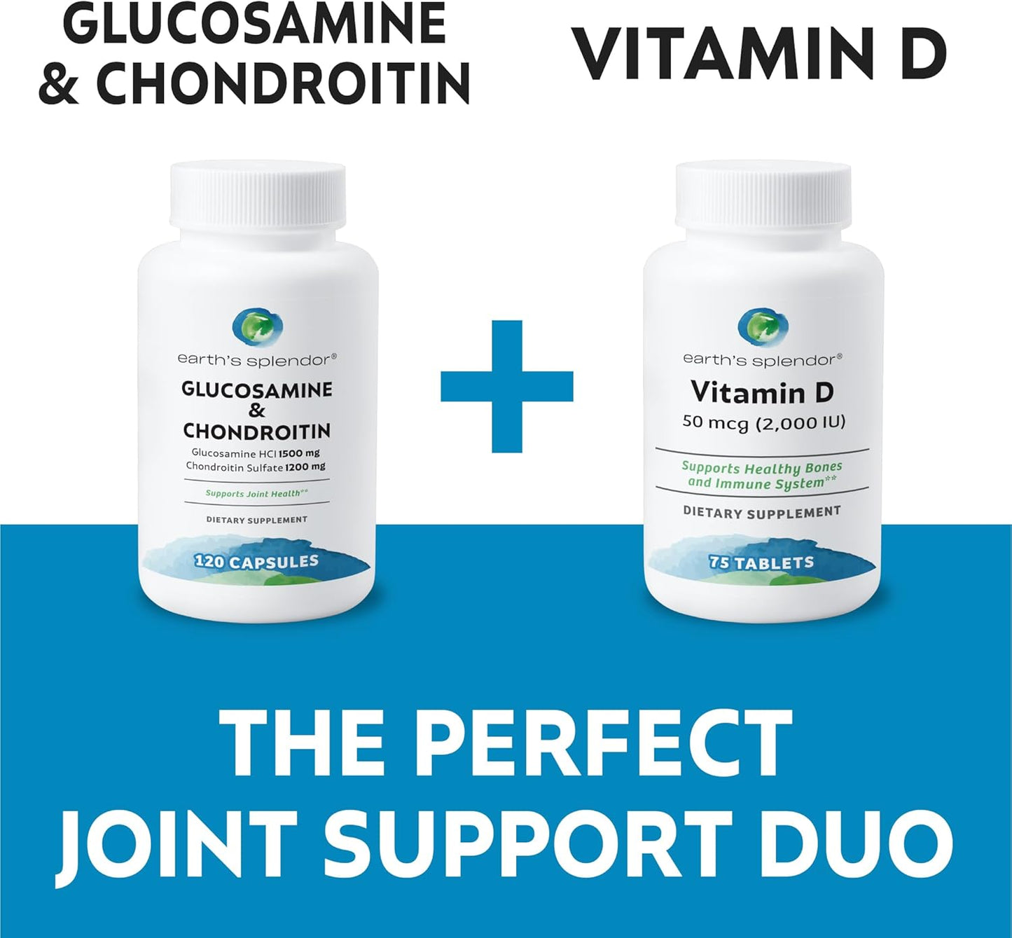 Glucosamine HCI & Chondroitin Sulfate Supplement for Joint Health - 120 Capsules