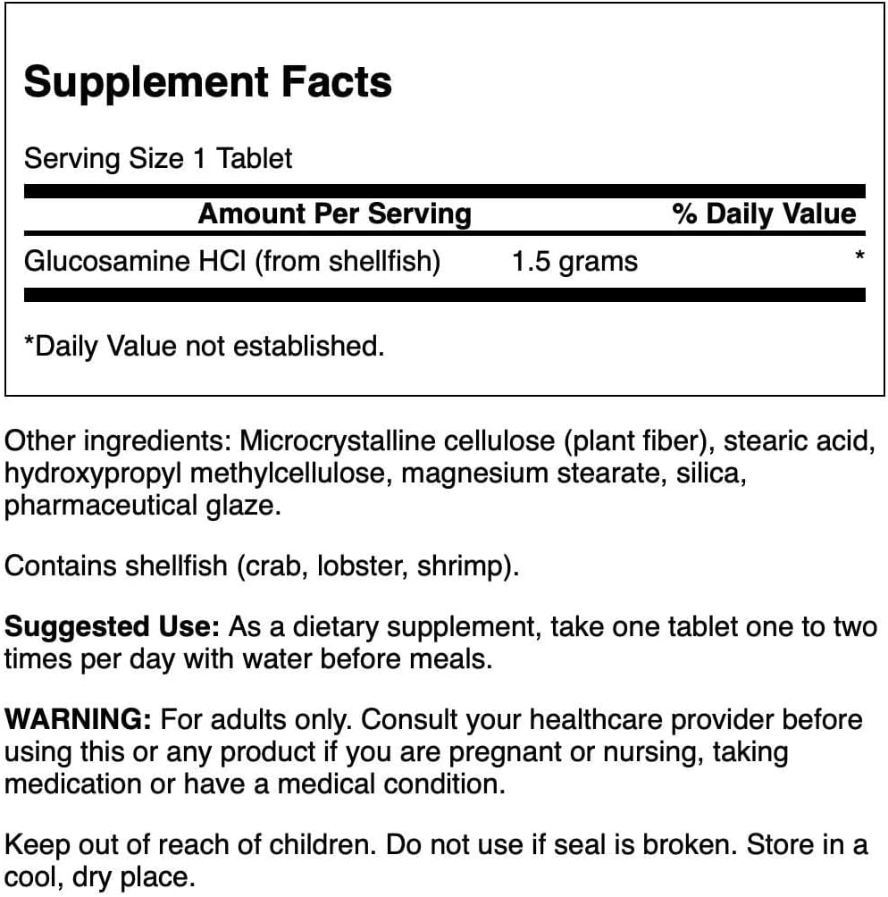 Glucosamine HCL 1500mg Tablets by Swanson - 100 Count Bottle