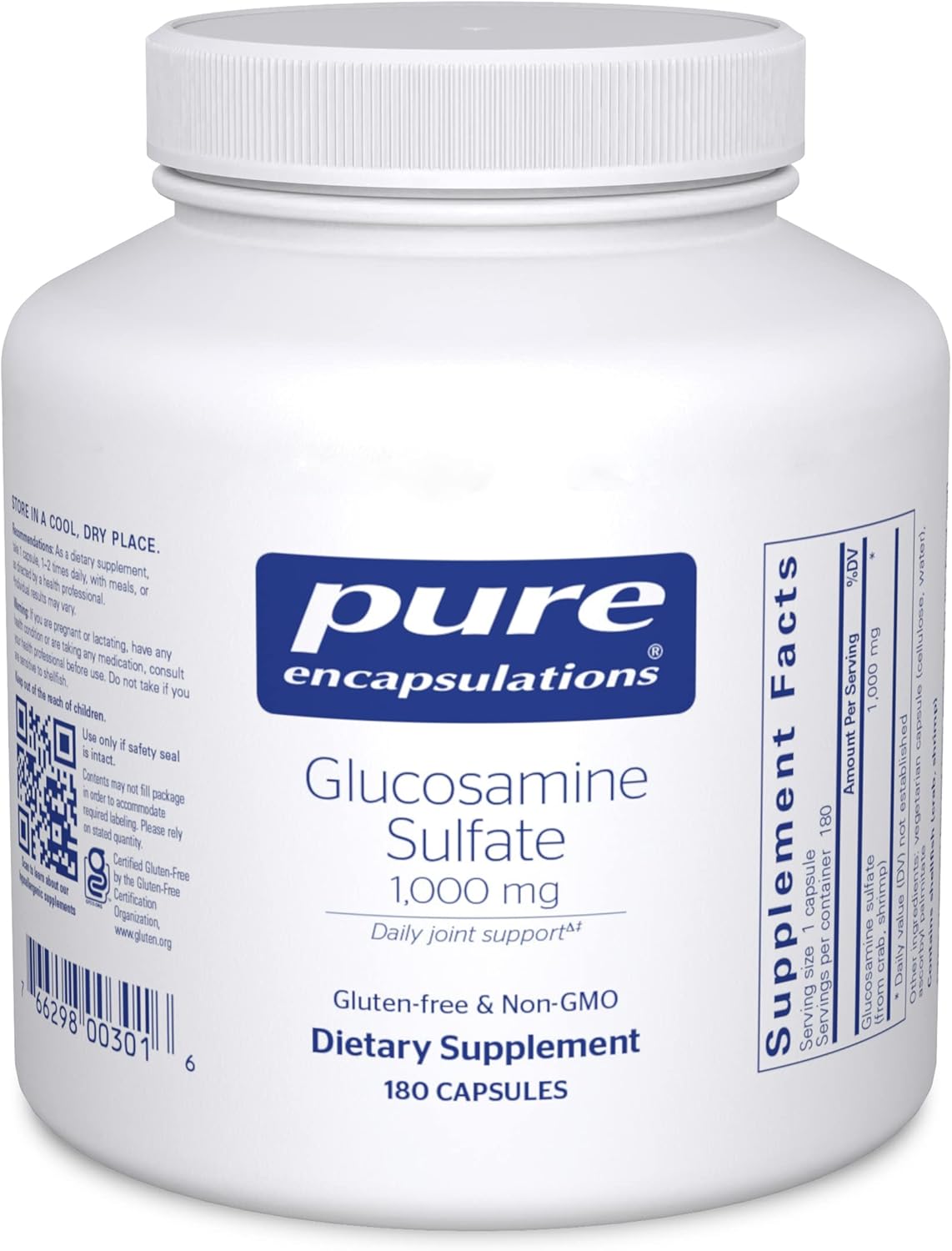 Glucosamine Sulfate 1,000mg Capsules for Joint Support and Mobility - 180 Count