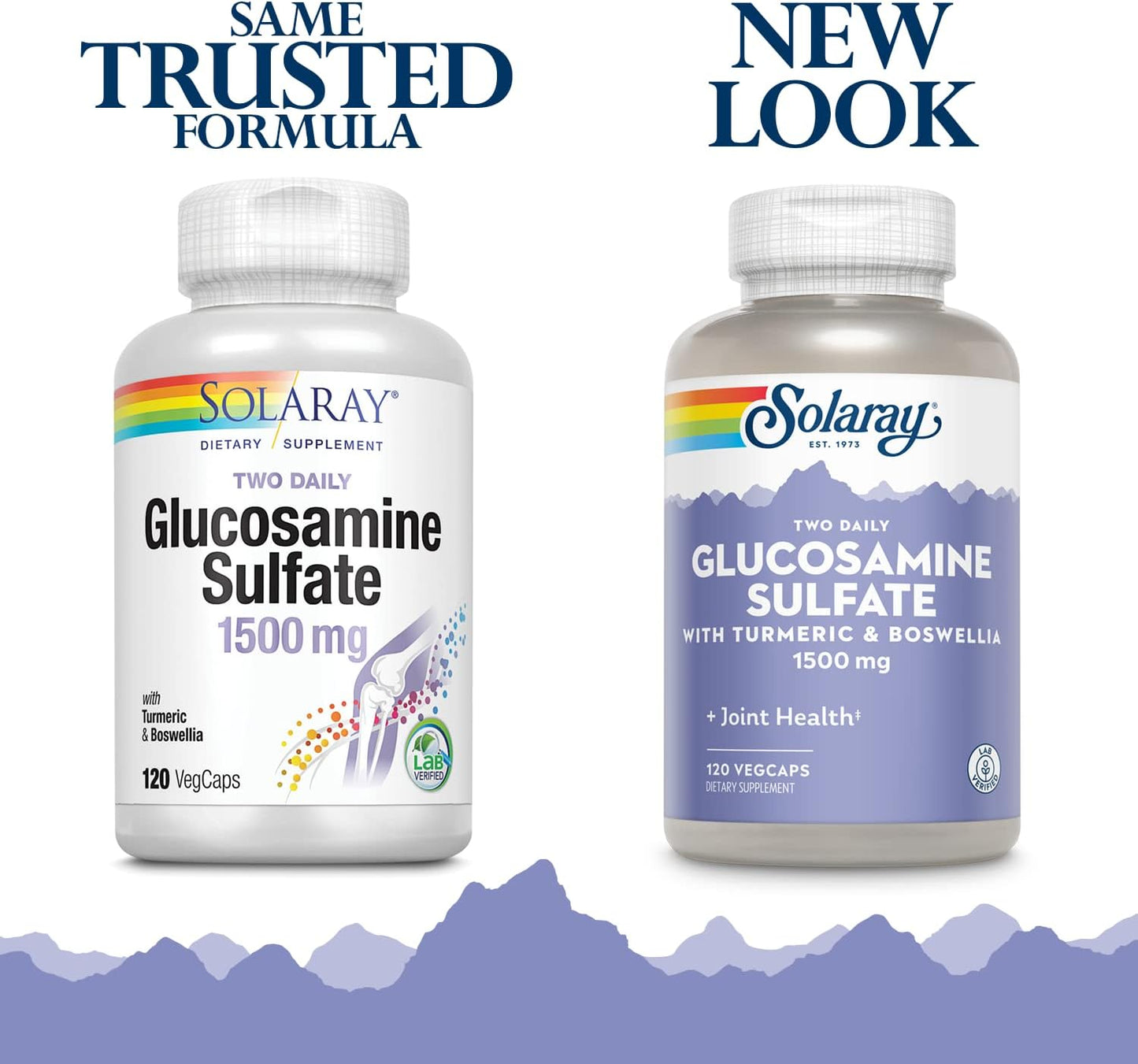 Glucosamine Sulfate 1500mg Joint Support Supplement with Turmeric & Boswellia - 120 VegCaps, 60 Servings, Money Back Guarantee