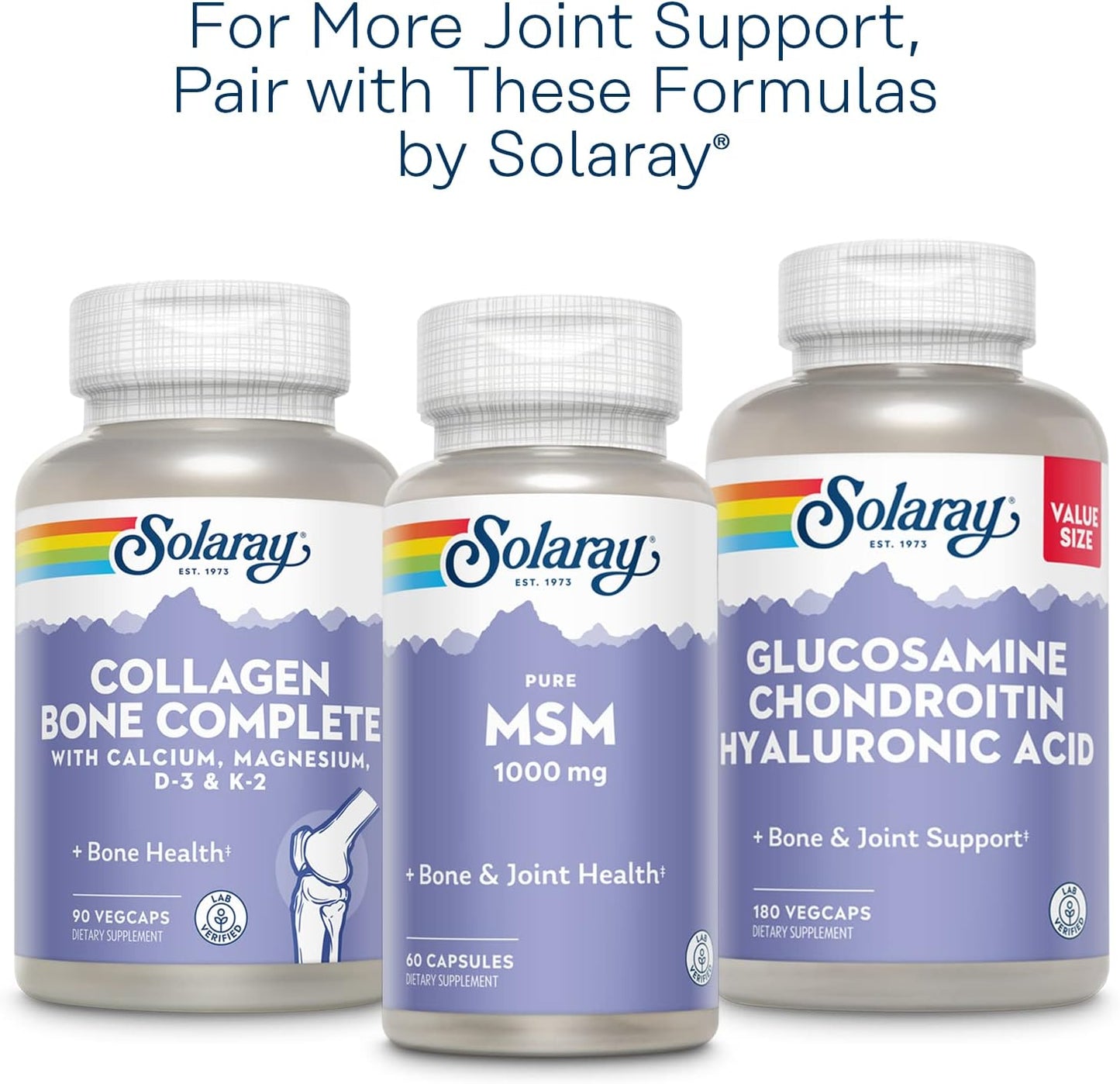 Glucosamine Sulfate 1500mg Joint Support Supplement with Turmeric & Boswellia - 120 VegCaps, 60 Servings, Money Back Guarantee