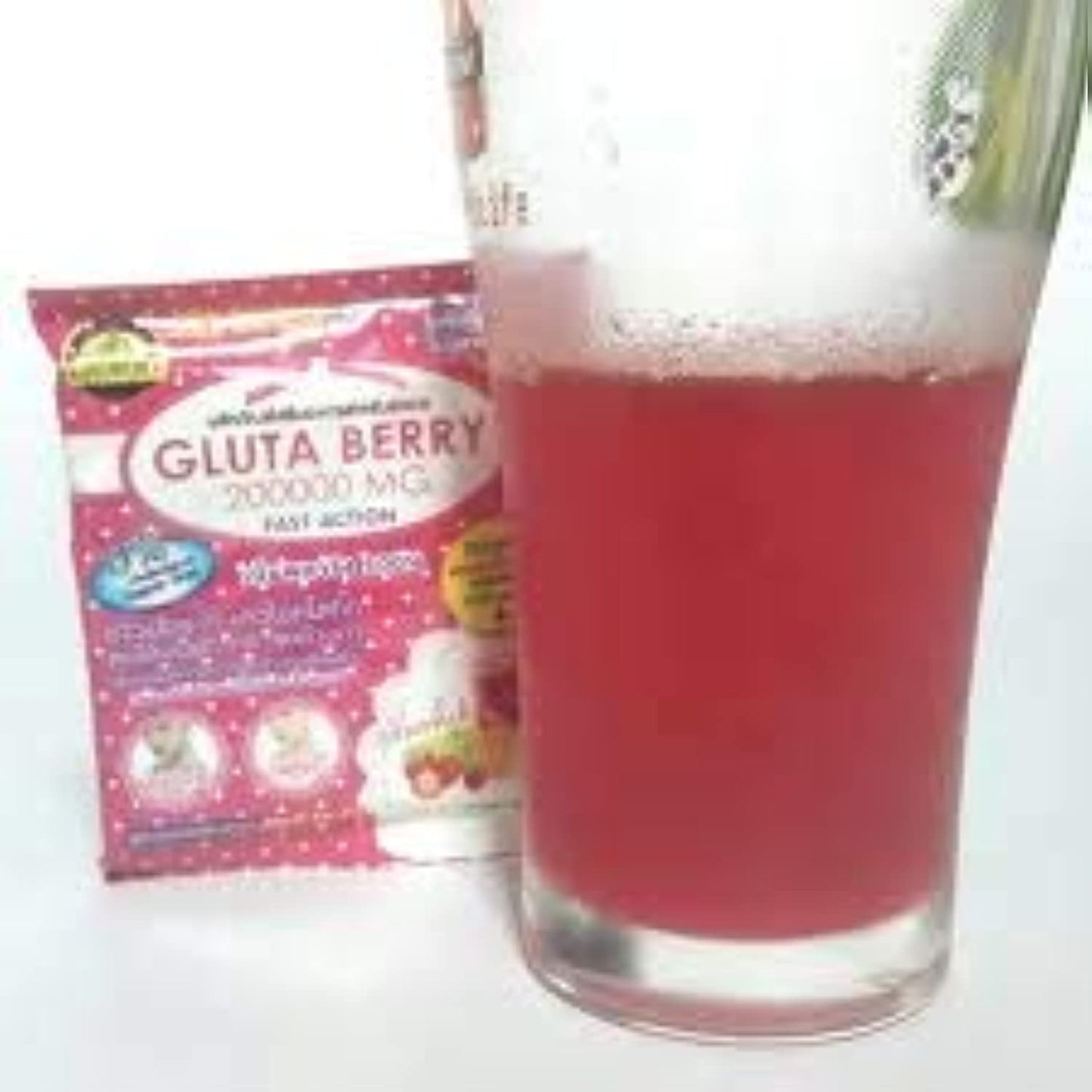 Gluta Berry 200000 mg Whitening Skin Drink Punch - Fast-Acting Formula - 10pcs/Box