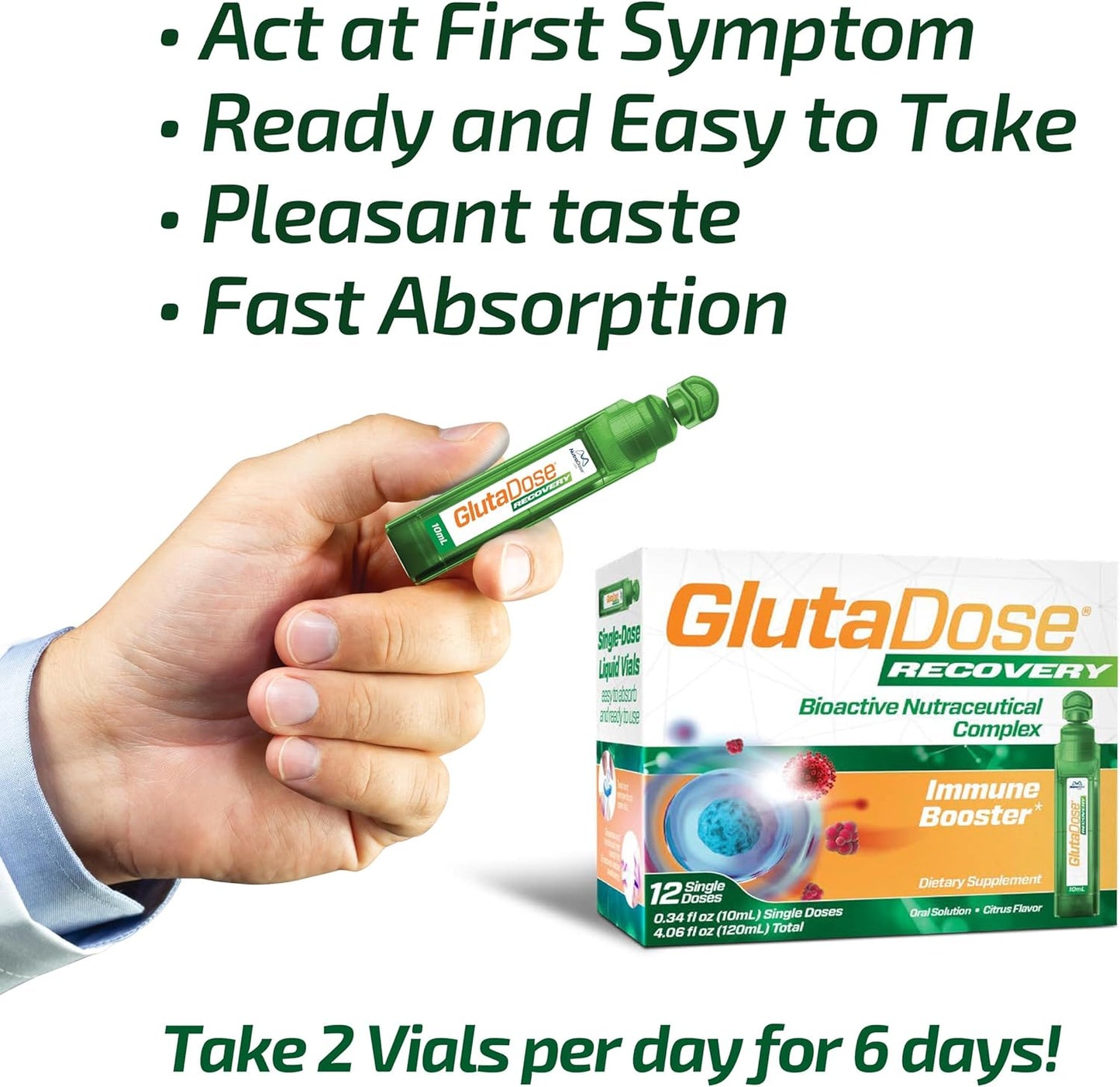 GlutaDose Immune Boost & Daily Detox Bundle - Cold/Flu Recovery, Energy Support - Glutathione, Astragalus, Echinacea, Acerola, Selenium, Zinc - Liquid Supplements