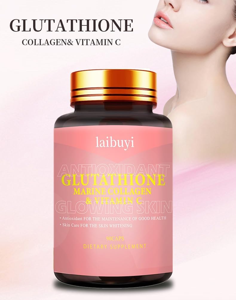 Glutathione 50000mcg with Vitamin C, Hyaluronic Acid, Collagen Peptide - 90 Capsules