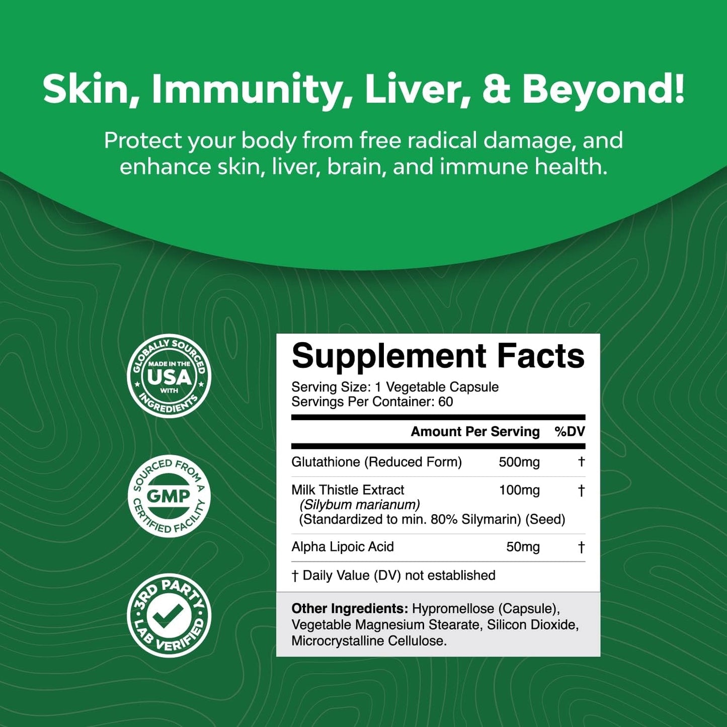 Glutathione Amino Acid Supplement with Glutamic Acid and Milk Thistle for Liver and Immune Support - Pure L Pills for Health - BoostGo Australia