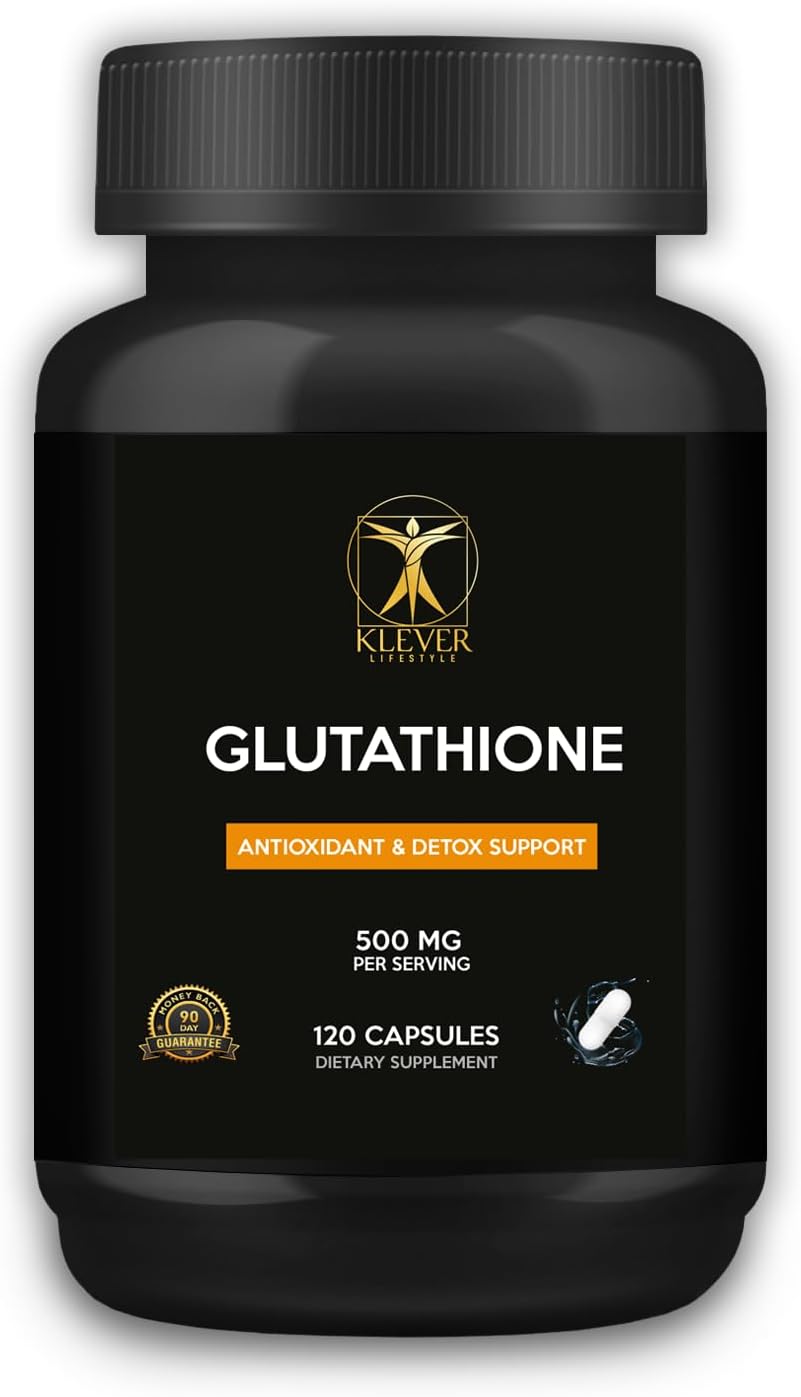 Glutathione Antioxidant Supplement for Cellular Health, Detox, Repair, and Immunity - 120 Capsules, 500mg