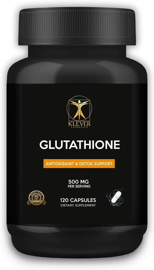 Glutathione Antioxidant Supplement for Cellular Health, Detox, Repair, and Immunity - 120 Capsules, 500mg