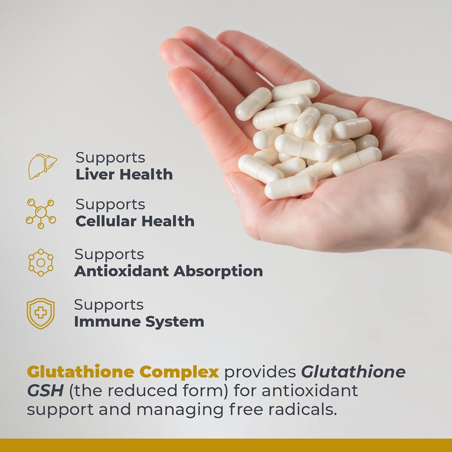 Glutathione Complex Supplement for Liver & Immune Health - 60 Vegetarian Capsules - Daily Support for Immune System & Liver Detox