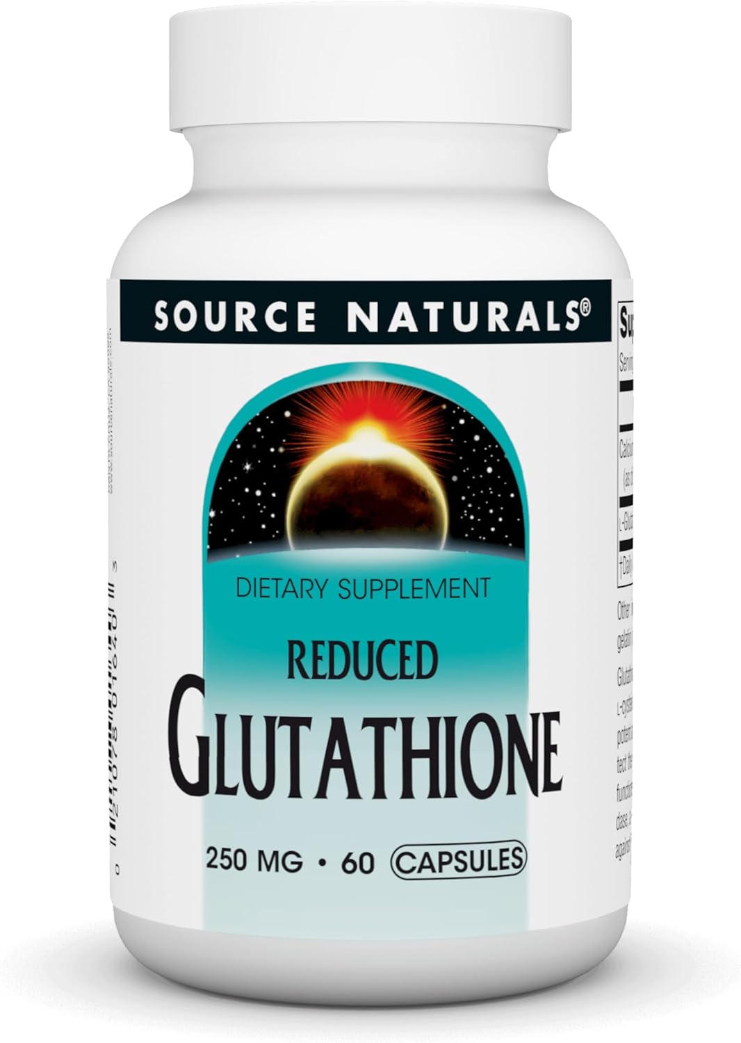 Glutathione Supplement 250mg - 60 Capsules for Liver Support by Source Naturals