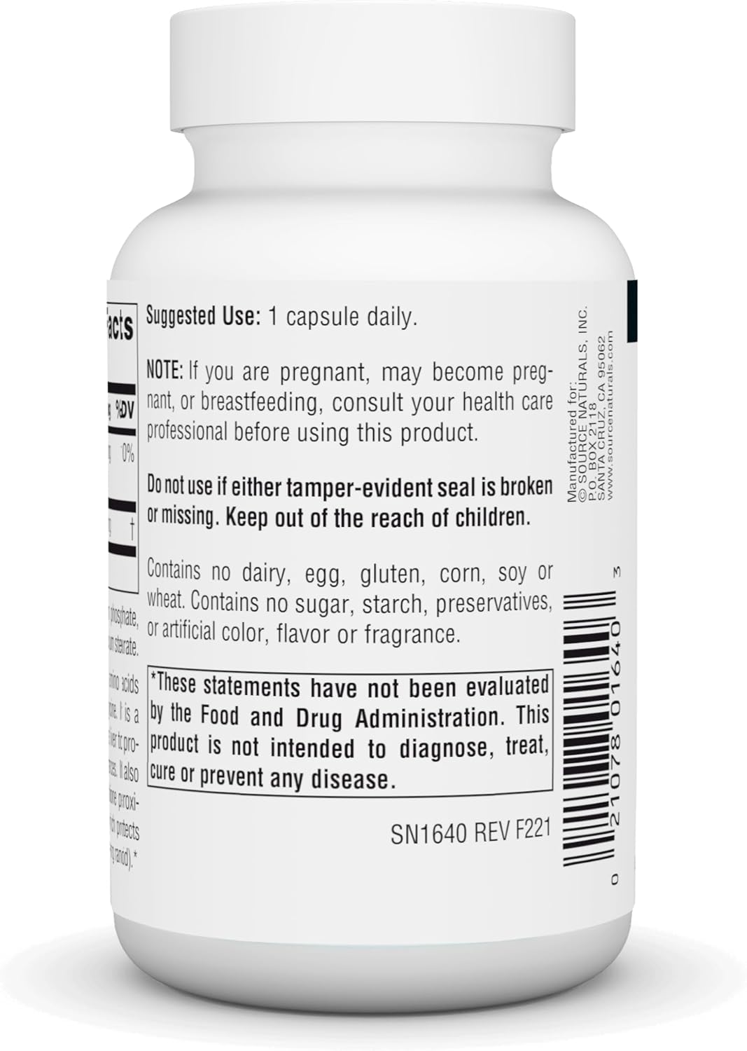 Glutathione Supplement 250mg - 60 Capsules for Liver Support by Source Naturals