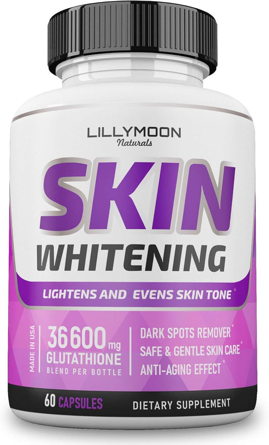 Glutathione Whitening Pills with Vitamin C for Skin Lightening and Dark Spot Removal - Made in USA