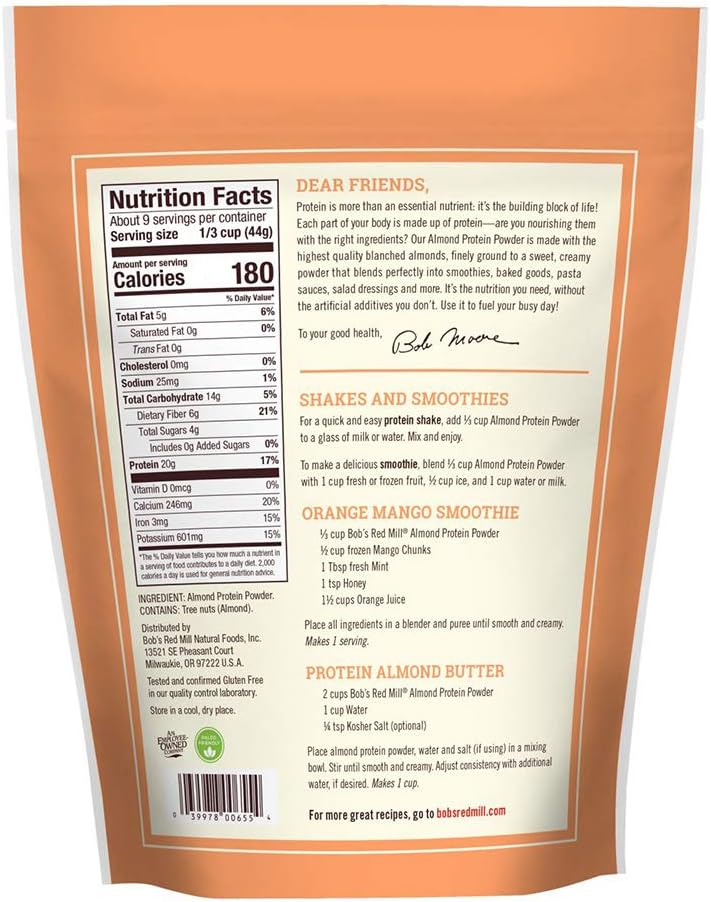 Gluten-Free Almond Protein Powder by Bob's Red Mill - 14 oz (Single Pack)