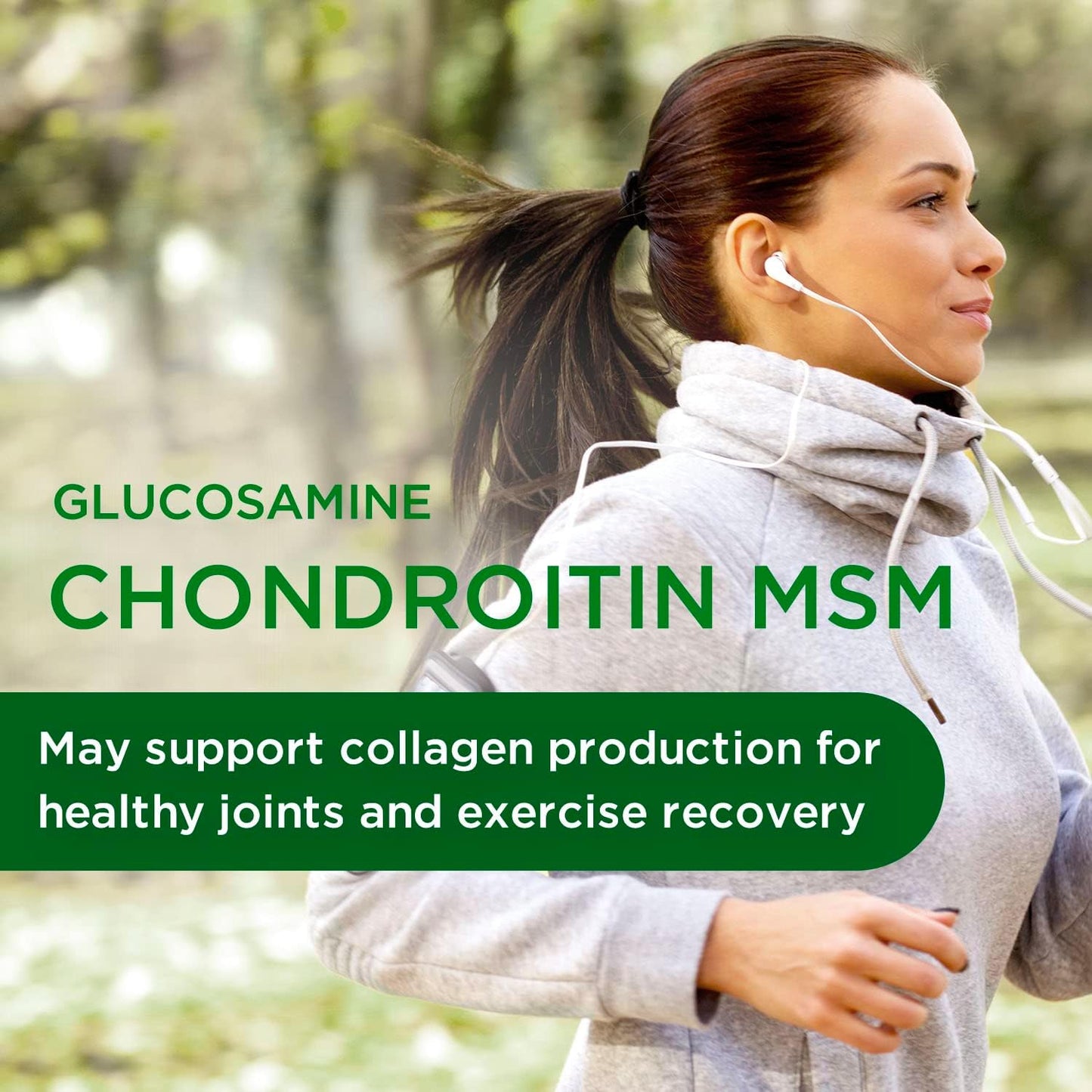 Gluten-Free Bone and Joint Health Supplement with Glucosamine, Chondroitin, and MSM - 120 Capsules