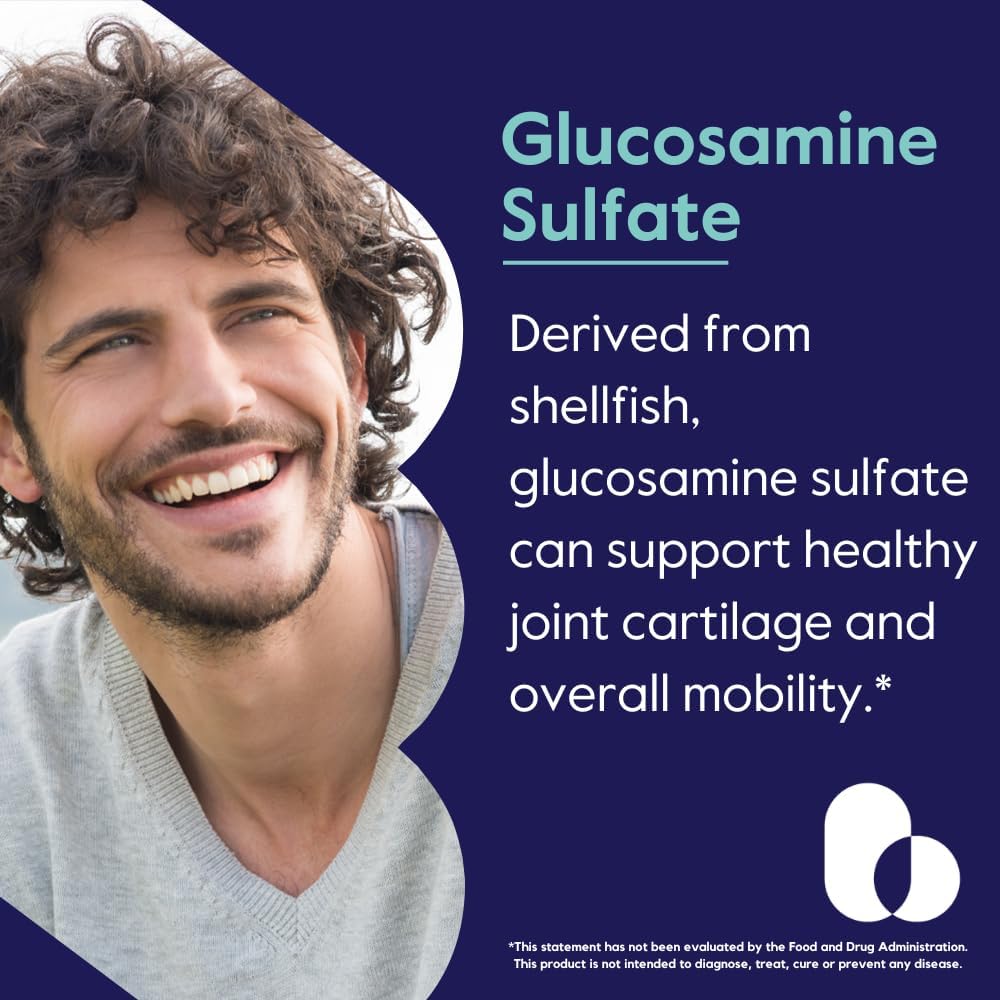 Gluten-Free Glucosamine Sulfate Capsules for Joint Support - 240 Capsules, 750mg - Non GMO, No Stearates