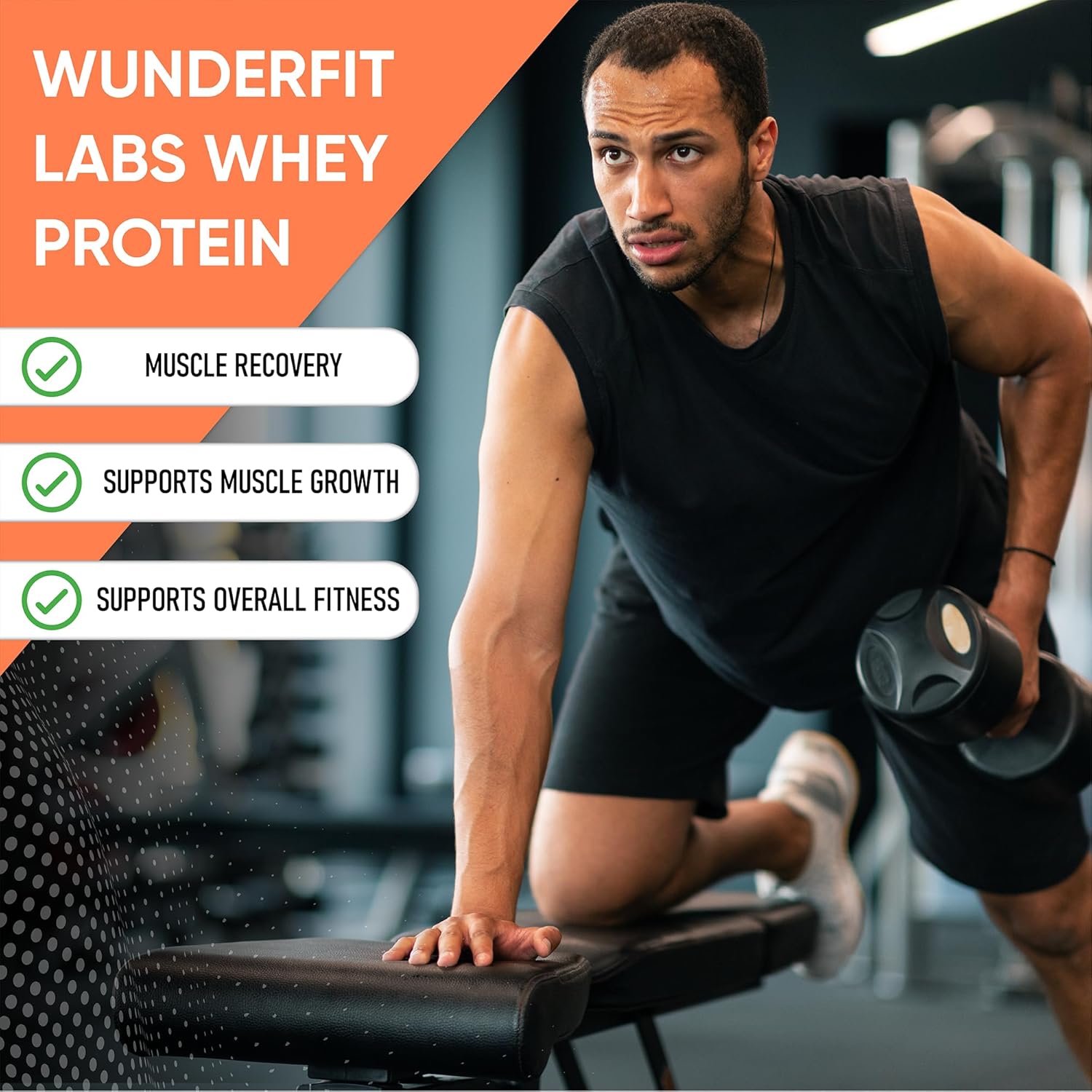 Gluten Free Vanilla Milkshake Whey Protein Powder - 28 Servings by Wunderfit Labs
