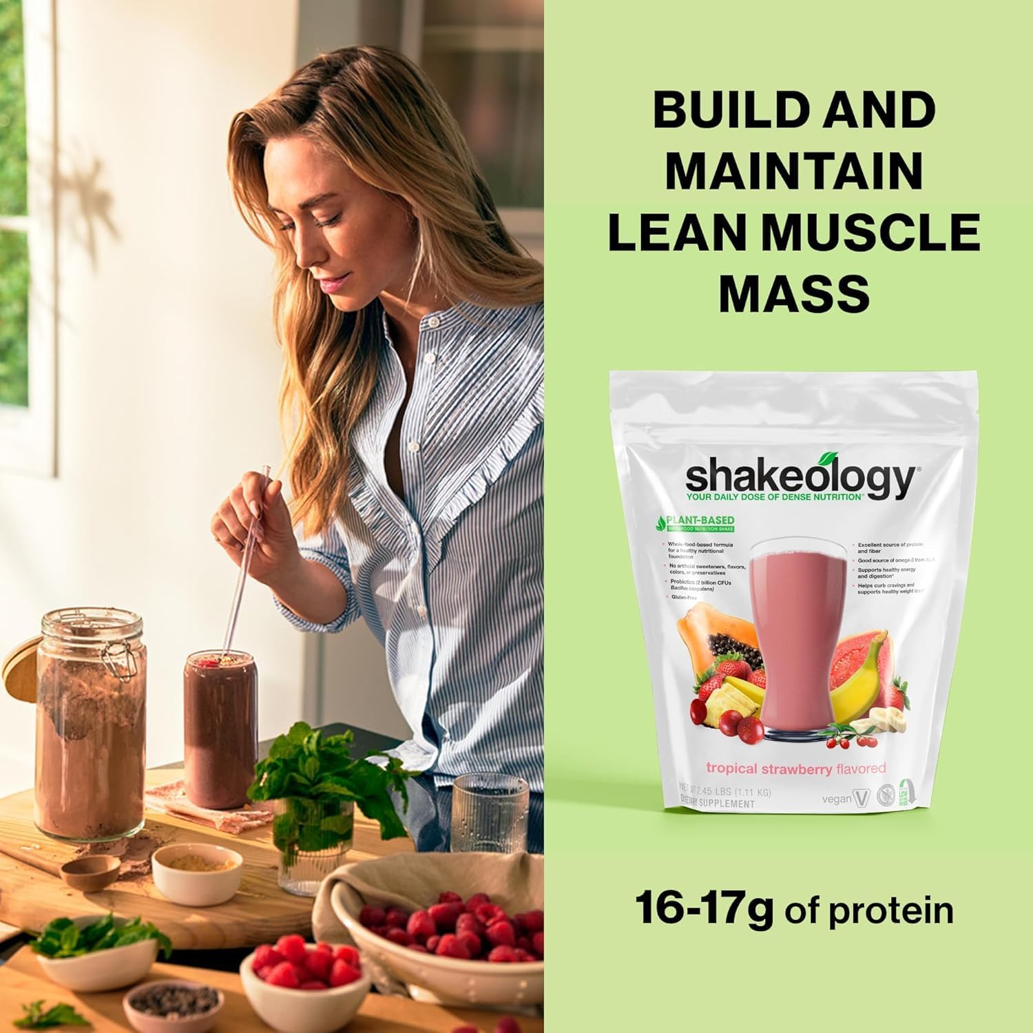 Gluten-Free Vegan Protein Powder for Healthy Weight Loss and Lean Muscle Support - Tropical Strawberry Flavor - 30 Servings - BoostGo Australia
