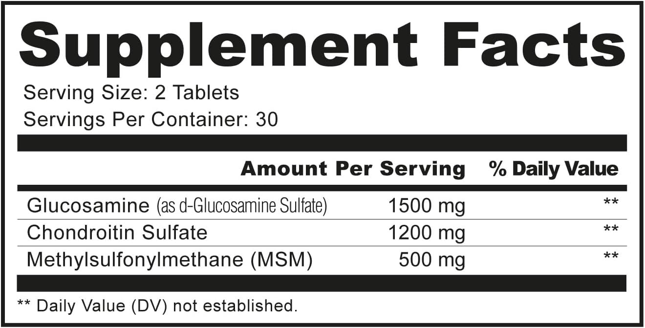 Gluten-Free VITA CHROME ChondroMax Joint Health Supplement with Glucosamine, Chondroitin, MSM - Made in USA - 60 Tablets for Men & Women