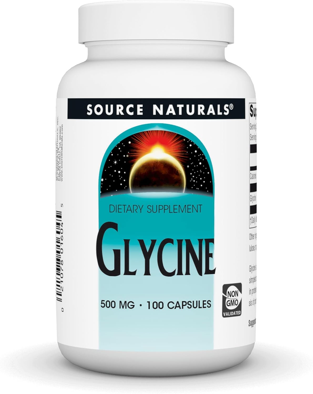 Glycine 500mg Amino Acid Dietary Supplement by Source Naturals - 100 Capsules - BoostGo Australia