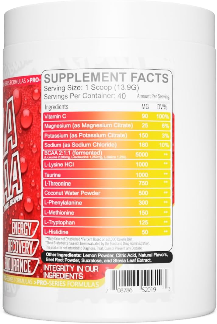 GMU SPORT - BCAA & EAA Hydration Powder - Full Amino Acid Profile for Energy & Recovery - 40 Servings, Electrolyte Drink (Strawberry Lemonade)