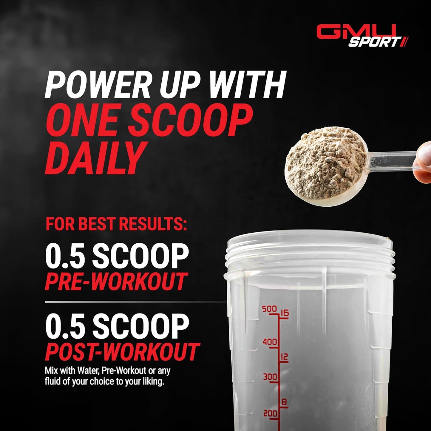 GMU SPORT Creatine Monohydrate and HMB Powder Blend for Strength, Muscle Growth, and Energy - 5G Creatine, 3G HMB - Watermelon Flavor