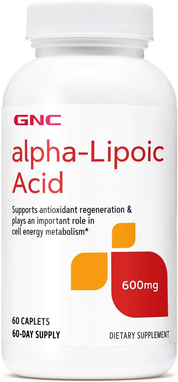 GNC Alpha-Lipoic Acid 600mg Capsules | Promotes Antioxidant Regeneration and Cellular Energy | 60 Count Bottle